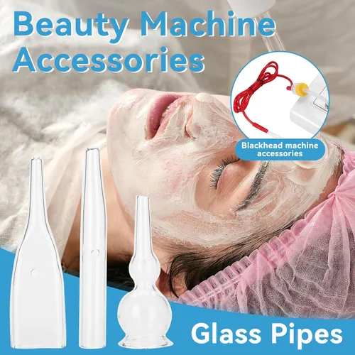 Vista 4 de Kit de tubo de vidrio al vacío, 3 piezas, eliminación de puntos negros, aspirador de poros de succión facial para limpiador facial, máquina