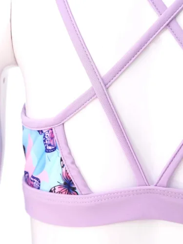 Vista 6 de Kids Girls 2 Pieces Bathing Suit Beach Swimsuit Sports Swimwear Tankinis Top with Shorts Set