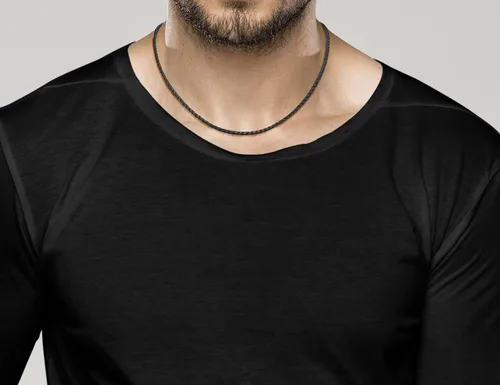 Vista 6 de Miabella Collar de cadena de cuero italiano trenzado negro de 0.118 pulgadas para hombres y mujeres con cierre de plata de ley 925, fabricado