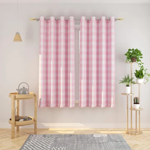 Vista 35 de Cortinas de 24 pulgadas de largo con diseño Buffalo Check Gingham Plaid para ventanas de cocina y baño, tratamiento para ventanas con 2 paneles