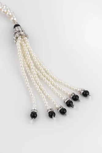 Vista 3 de BABEYOND - Collar de perlas sintéticas estilo art deco de la década de 1920, collar de perlas largas para fiesta de disfraces de estilo Gatsby