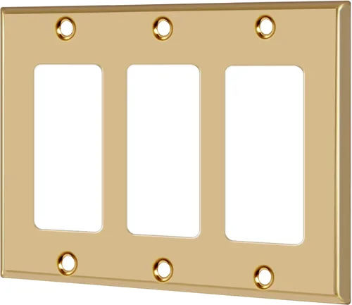 Vista 62 de ENERLITES Placa decorativa doble de metal para interruptor o receptáculo, placa de pared de acero inoxidable, resistente a la corrosión