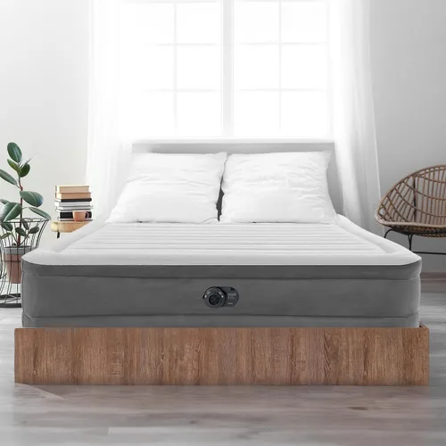Vista 8 de Intex - Colchón de aire inflable de 18" tamaño king, comodidad premium elevada con bomba integrada, colchón de aire autoinflable portátil para cama