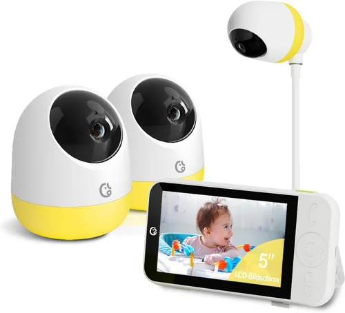Vista 9 de Ellie Pro - Monitor de bebé con cámara y audio, resolución IPS 2K UHD de 5 pulgadas, batería de 6000 mAh, zoom panorámico remoto 5X, conversación