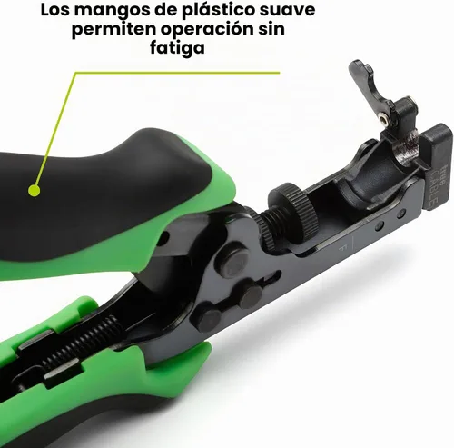Vista 2 de TrueCABLE Herramienta de compresión de conector F, ajustable para RG6, RG 6 Quad Shield, y conectores F RG59, crimpadora de cable coaxial