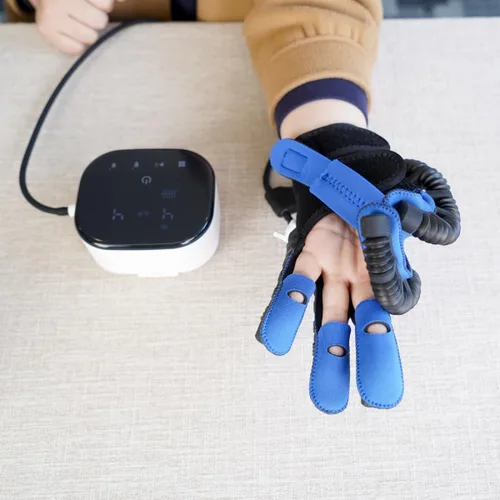 Vista 7 de Guantes de robot de rehabilitación mejorados para recuperación de disfunción de mano, ejercitador de dedos, equipo de terapia física