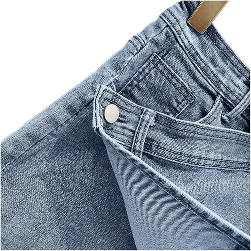 Vista 5 de XUNRYAN Pantalones cortos de mezclilla desgastados de cintura alta para mujer, minifaldas sexy 2 en 1, falda pantalón corto para playa y vacaciones