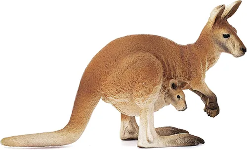 Vista 8 de Schleich Figura de animal canguro de vida salvaje, figura detallada de juguete de canguro de animales salvajes, duradera para educación y juego