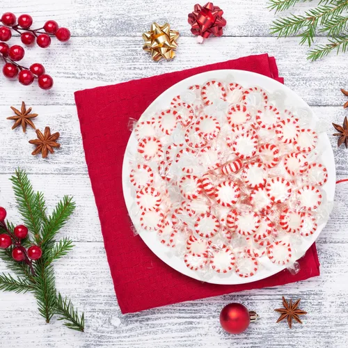 Vista 6 de Caramelos de menta Starlight a granel – 5 libras envueltos individualmente discos de menta duros de menta de Navidad para fiestas de vacaciones