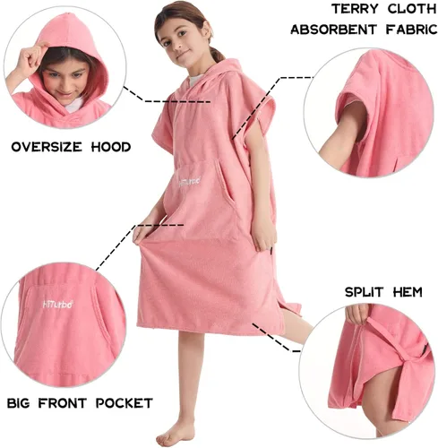 Vista 9 de Hiturbo Poncho de toalla de baño para niños: toallas de natación