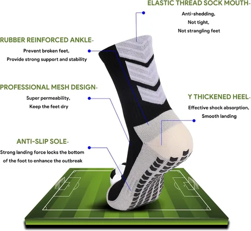 Vista 4 de QCWQMYL 134 pares de calcetines de fútbol antideslizantes para hombre y mujer calcetines de yoga para fútbol baloncesto pilates ballet ejercicio