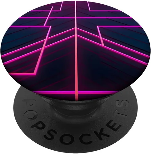 Vista 6 de Retrowave 80s Purple Vaporwave Synthwave PopSockets MagSafe PopGrip for iPhone