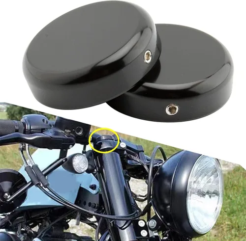 Vista 3 de Tapa de tuerca de vástago de horquilla superior negra para Harley-Davidson XL1200X 48 2016-2022
