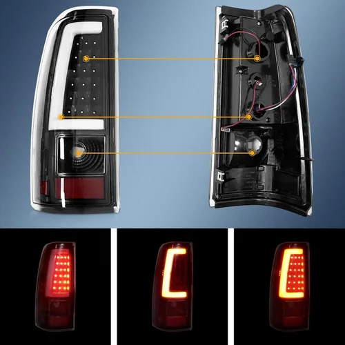 Vista 3 de Silverado - Luces traseras compatibles con Chevy Silverado 1500/1500HD 2500/2500HD 3500 2003-2006 para el lado del conductor y del pasajero