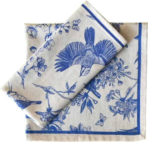 Vista 45 de Fingercraft - Juego de 12 servilletas de tela de mezcla de algodón y lino, con estampado, perfecta para fiestas, cenas, bodas, cócteles y Navidad