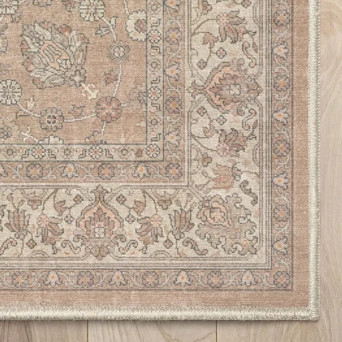 Vista 8 de Well Woven Alfombra de Pasillo y Escalera de Tamaño Personalizado - Asha Rome Beige Crema 26 Pulgadas de Ancho x 2 Pies de Largo Alfombra