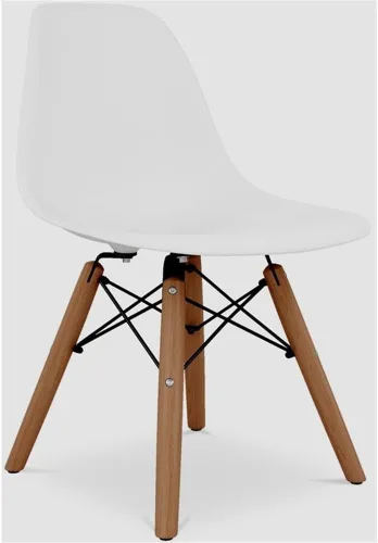 Vista 7 de Sillas de plástico y madera de 21.75 pulgadas para sala de juegos para niños en blanco (juego de 2)