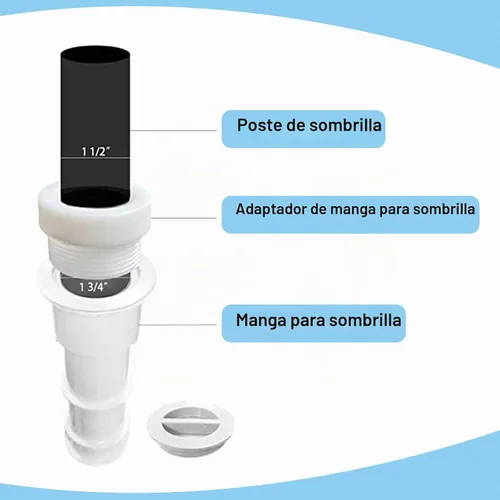 Vista 3 de Thyle Funda adaptadora para estabilizador de sombrilla de piscina, 2 Blanco