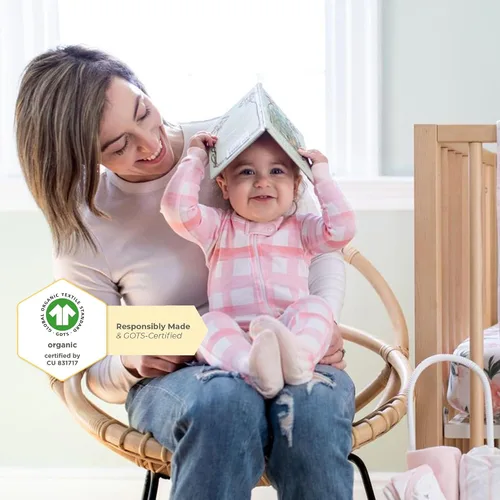 Vista 5 de Burt's Bees Baby - Pijama para niña, con cremallera delantera y pies cerrados antideslizantes, de algodón orgánico 100%, para niñas pequeñas