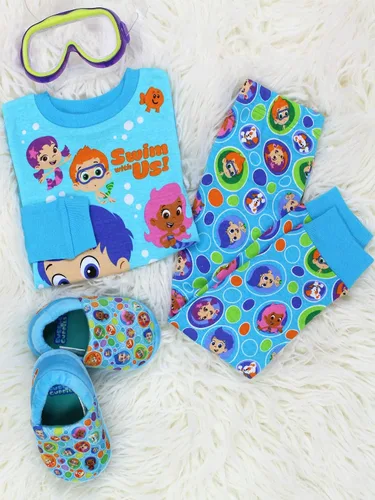Vista 7 de Bubble Guppies Conjunto de pijama de algodón de 2 piezas de manga larga para niño