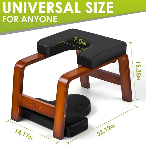 Vista 5 de BODY RHYTHM Banco de yoga para cabeza, silla de inversión para yoga, entrenador de cabeza para aliviar el estrés, mejorar el sueño y la digestión