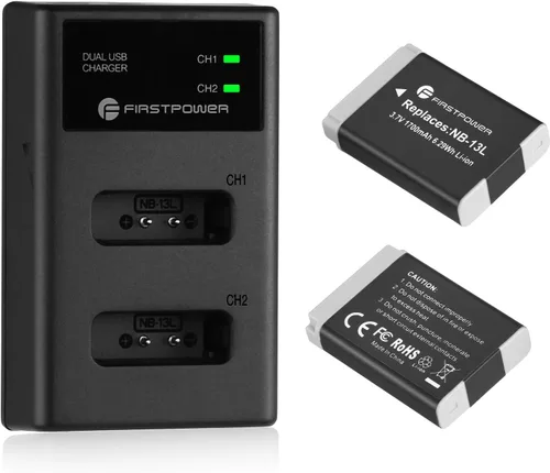 Vista 11 de FirstPower Kit de cargador de batería NB-13L para Canon PowerShot G7X Mark Estuche de batería y cargador NB-13L