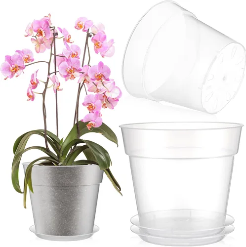 Vista 7 de Baderke 3 Pack Clear Nursery Pot,9.25 Inches