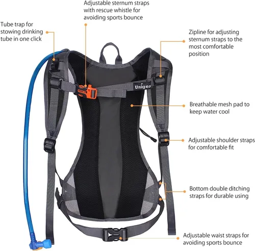 Vista 3 de Unigear Hydration Pack Backpack with 70 oz 2L Water Bladder for Running, Hiking, Cycling, Climbing, Camping, Biking