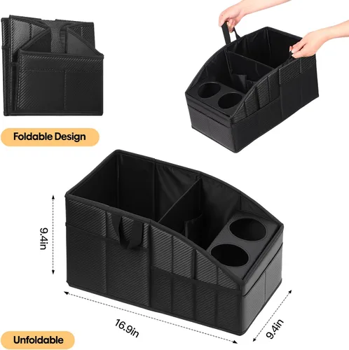 Vista 6 de Organizador de asiento de automóvil, organizador de asiento trasero de piel sintética de alta calidad para mantener ordenado, almacenamiento