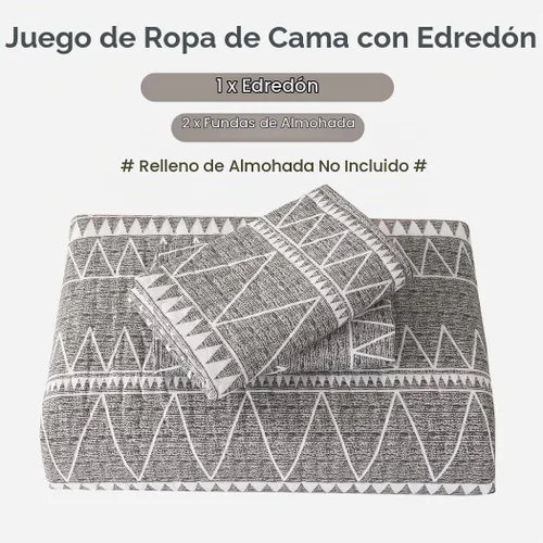 Vista 6 de Lekesky Juego de edredón gris tamaño Queen, 3 piezas (1 edredón + 2 fundas de almohada), edredón bohemio reversible ligero de microfibra suave