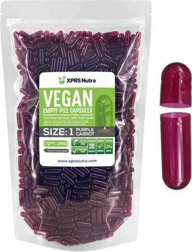 Vista 14 de XPRS Nutra Cápsulas vacías tamaño 1 – 100 cápsulas veganas vacías – Pastillas vegetarianas – Relleno de cápsulas vegetales DIY – Pastillas vegetales