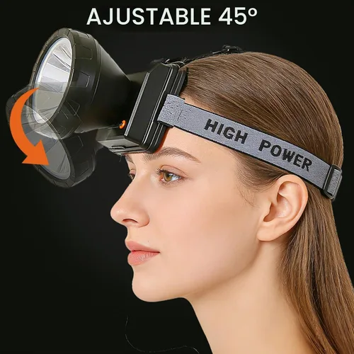 Vista 5 de Odear Lie Wang linterna de minero, linterna LED recargable para minería, campamento, senderismo, pesca