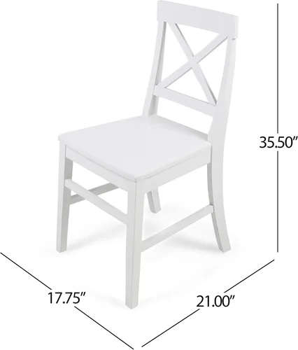 Vista 3 de Christopher Knight Home Roshan Farmhouse - Sillas de comedor de madera de acacia, color blanco