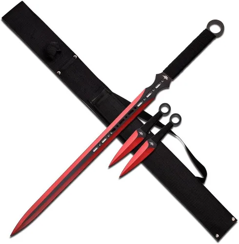Vista 2 de Snake Eye - Espada táctica de espiga completa Katana/espada ninja/machete/cuchillo de lanzamiento, 27 pulgadas.