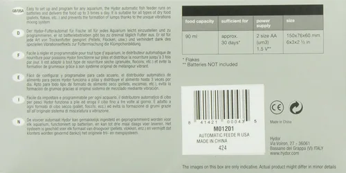 Vista 4 de Hydor Alimentador automático para peces - Funciona con pilas, con conexión de aire - EkoMixo original