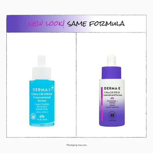 Vista 4 de DERMA E Ultra Lift DMAE suero concentrado – Suero reafirmante de la piel totalmente natural – Suero hidratante con péptidos de cobre y resveratrol