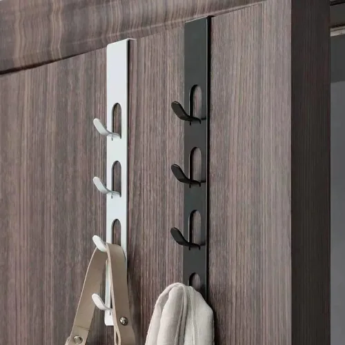 Vista 5 de JAMEND CLXP Perchero de 4 Capas de Metal para Sombreros, 1 Pieza, Gancho Vertical Fuerte en Blanco, Perchero sobre Puerta para Colgar Bolsas