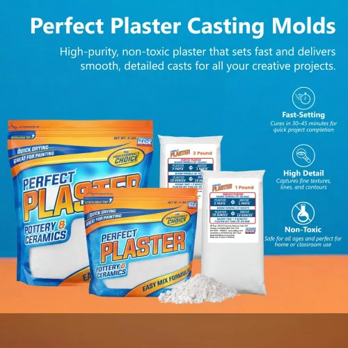 Vista 2 de Yeso perfecto para moldes de cerámica y cerámica, material en polvo no tóxico a base de agua para hacer moldes de bricolaje, losas de recuperación