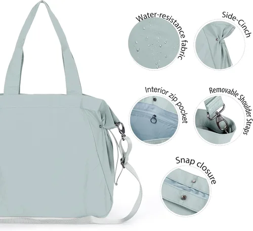 Vista 4 de ASLABCREW Bolsa de mano para mujer, 18L con cincha lateral con correa ajustablebolsa de mano extra, bolsa de hombro ligera