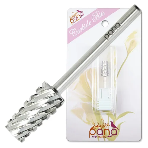 Vista 20 de PANA - Cabezal cónico de carburo con vástago de 3/32 pulgadas (negro, grano grueso), broca de uñas para eliminación rápida de acrílico o gel duro