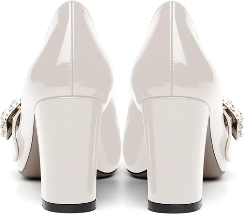 Vista 4 de Zapatos de tacón alto para mujer con correa de tobillo y puntera puntiaguda para mujer, de 3.3 pulgadas