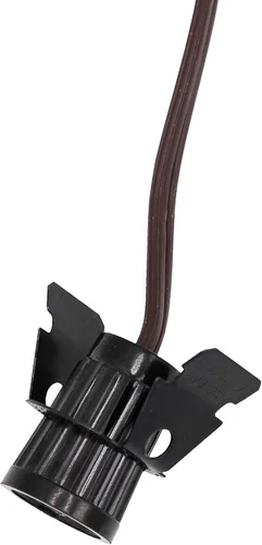 Vista 3 de Creative Hobbies cable de lámpara con clip y foco de 7 W para lámparas de sal, aldeas navideñas, calabazas y más - de 1,8 m con interruptor de Marrón