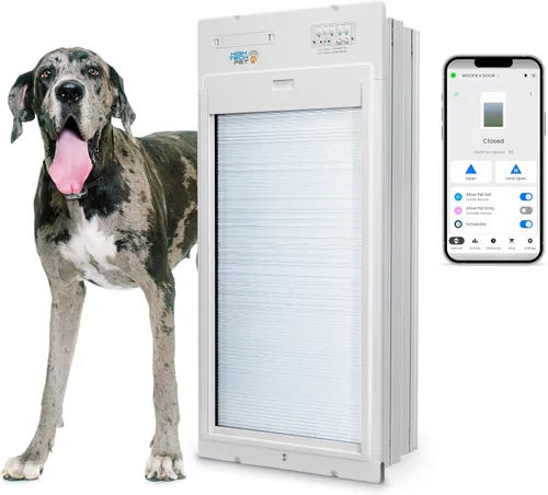 Vista 13 de Puerta enrollable automática Power Pet de la marca High Tech Pet - Panel motorizado enrollable para mascotas, control manual y de aplicación WiFi