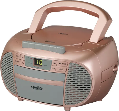Vista 7 de JENSEN CD-550BT-BK Grabadora de casete de CD Bluetooth estéreo portátil con radio AM/FM - Reproductor de radio compacto habilitado para Bluetooth