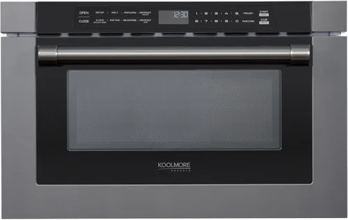 Vista 24 de KoolMore Reserve 24 pulgadas 1.6 pies cúbicos Horno microondas de convección integrado con 10 niveles de potencia, cocinado por sensor, hornear