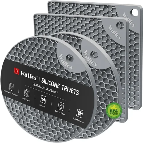 Vista 20 de Walfos Salvamanteles grandes de silicona de 16 x 12 pulgadas, salvamanteles para ollas y sartenes calientes, resistentes al calor, almohadillas