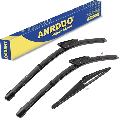Vista 30 de ANRDDO Limpiaparabrisas de repuesto de fábrica para Audi A6 C6 S6 A6 2005-2011 Juego de limpiaparabrisas de 22"+22" con bloqueo superior