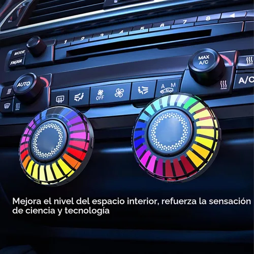 Vista 6 de Luces interiores para automóvil, 2 lámparas magnéticas de ritmo RGB, 32 bits que cambian de color, control de aplicación, luz de ritmo LED de música