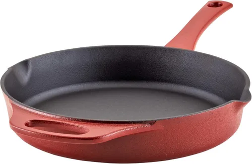 Vista 14 de Rachael Ray NITRO - Sartén de hierro fundido con mango auxiliar y boquillas de vertido, 12 pulgadas, color azul agave