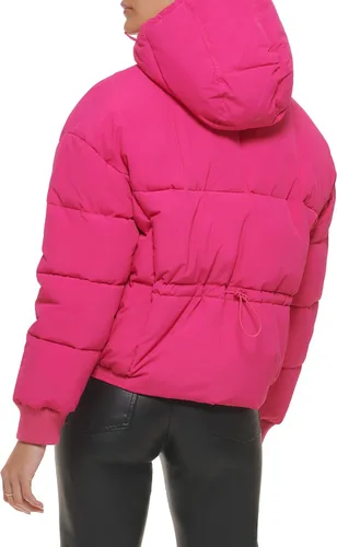 Vista 3 de Levi's Chaqueta acolchada con cintura ceñida para mujer Berry con capucha